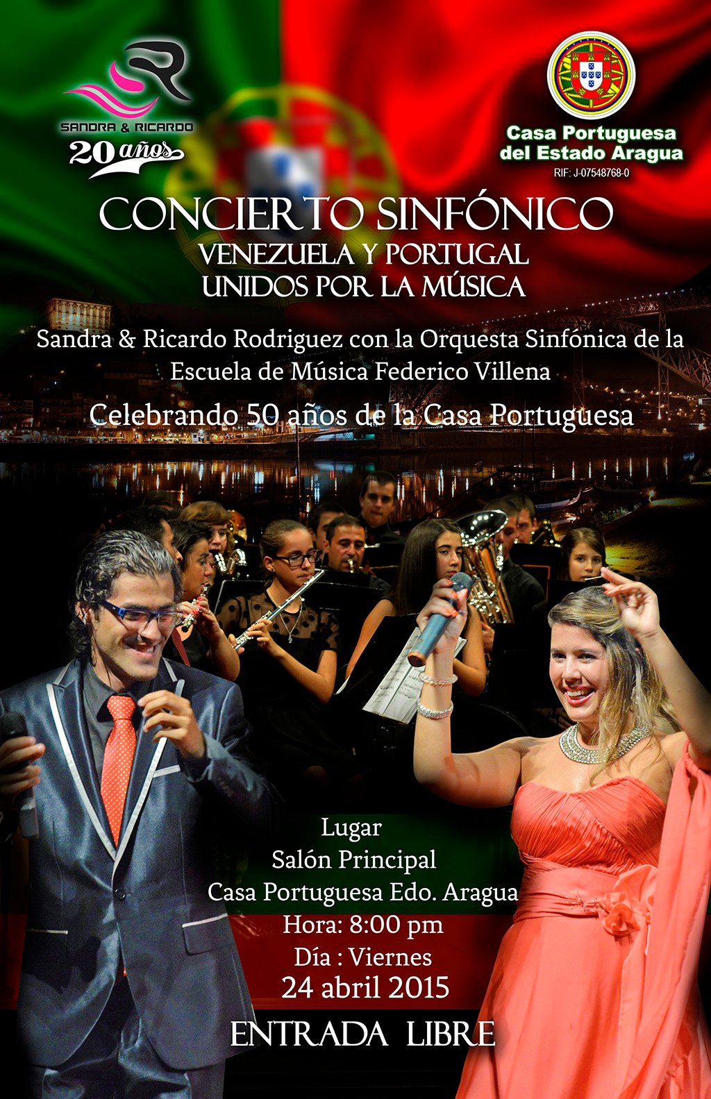 Sandra & Ricardo Rodríguez Afiche promocional evento Sandra y Ricardo Abril 2015