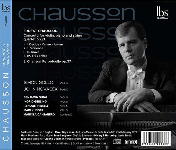 Simón Gollo y el pianista y compositor John Novacek lanzan nueva producción discográfica “Chausson”